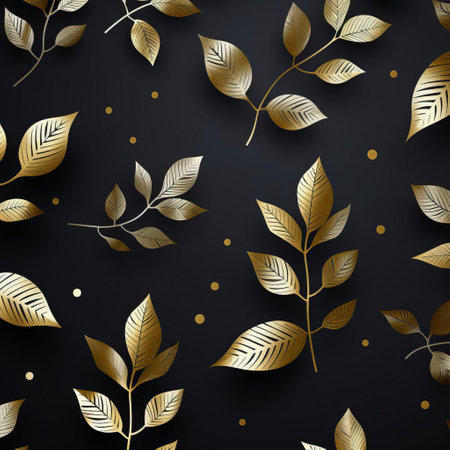 golden leaves, delicately drawn on a serene background, exude a sense of autumnal elegance in this minimalist artwork, evoking feelings of coziness and warmth, perfect for nature-inspired home decor, seasonal wall art, or as a subtle accent for a rustic-themed room. ai generatedの素材