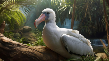 the harpy eagle, a majestic albatross of the species harpia harpyja, perches regally in a brazilian zoo, its piercing gaze and powerful talons a testament to its reputation as one of the largest and most powerful eagles in the world, native to the tropical rainforests of central and south america. ai generatedの素材