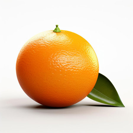 the vibrant orange, bursting with juicy freshness, sits proudly on a pristine white background, showcasing its intricate texture and mesmerizing color palette in stunning 8k hd resolution, perfect for food bloggers, fruit enthusiasts, and designers seeking high-quality citrus fruit images. ai generatedの素材