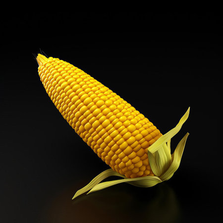 fresh corn on a white background, showcasing its vibrant yellow kernels and delicate green husks, is captured in stunning 8k hd resolution, perfect for high-quality visual projects, food blogs, and culinary websites, highlighting the beauty of fresh produce and farm-to-table cuisine. ai generatedの素材