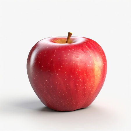 the apple, a vibrant and juicy fruit, is showcased in stunning 4k ultra-high definition against a crisp white background, perfect for culinary, health, and wellness-themed designs, with its intricate details and textures captured in remarkable 8k hd resolution. ai generatedの素材