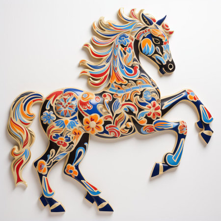 the iranian art, a stunning example of traditional middle eastern craftsmanship, is showcased against a pristine white isolated background, highlighting the intricate patterns and vibrant colors of this exquisite handmade piece, perfect for art enthusiasts and collectors of persian cultural heritage. ai generatedの素材