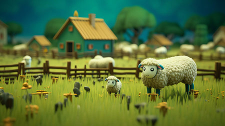 discover the enchanting image of a dutch landrace pig, crafted in the distinctive style of studio ghibli. this meticulously designed pig features a smooth rubber material, bringing a unique texture to life. the tilt shift photography effect adds depth and dimension, while ambient occlusion enhances the overall visual quality. against a vibrant baby cyan background, this charming creature captivates the audience with its whimsical charm.の素材