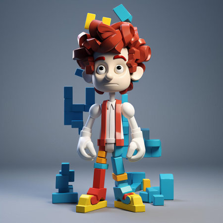the 3d plastic cartoon of the letter r, showcased in a full-body pose, stands out against a pristine white background, exemplifying vibrant 3d modeling and computer-generated imagery, perfect for educational, branding, and design projects requiring alphabet-inspired visuals. ai generatedの素材