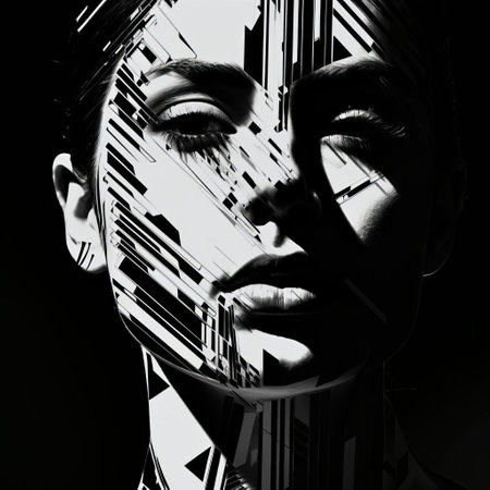 the polished marble floor, reflecting the surrounding lights, appears distorted and pixelated, resembling a bad photocopy, with blurry lines and faded colors, creating a surreal and abstract visual effect, evoking a sense of nostalgia and retro aesthetics, reminiscent of old-school photocopy art. ai generatedの素材