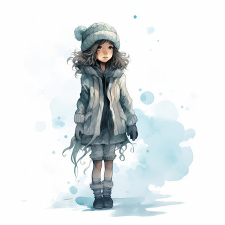 the mystical selkie, a mythical creature from scottish folklore, is beautifully depicted in this stunning 2d illustration, showcasing its full body in intricate detail, set against a crisp white isolated background, evoking a sense of mystique and wonder, perfect for fantasy and mythology enthusiasts. ai generatedの素材