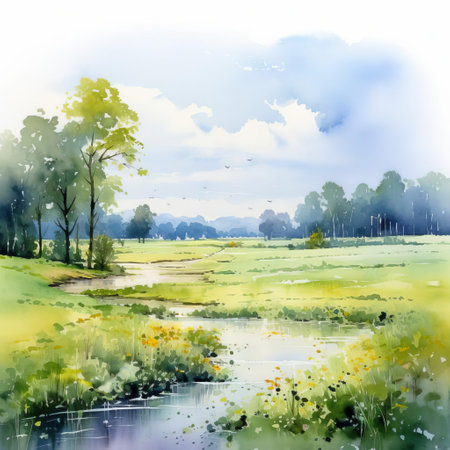 discover a stunning flat watercolor drawing of a meadow by renowned artist thomas schaller. this exquisite piece showcases schaller's mastery of color and composition, featuring a serene pastoral scene filled with lush greenery and delicate wildflowers. ideal for art enthusiasts and collectors, this drawing is a testament to schaller's exceptional talent and his ability to capture the beauty of nature on paper. a true gemの素材