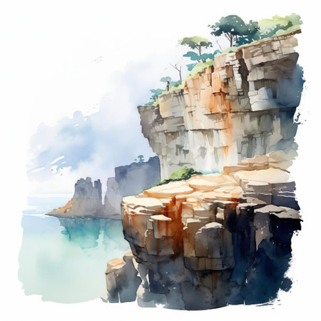 discover a stunning flat watercolor drawing of a cliff, expertly created by renowned artist thomas schaller. this exquisite piece showcases schaller's mastery of light, shadow, and form, as he brings the rugged cliff to life with his signature style. ideal for art enthusiasts and collectors, this drawing is a testament to schaller's talent and his ability to capture the beauty of the natural world. aの素材