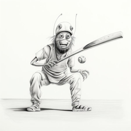 "rough pencil sketch of cricket: a detailed exploration of the sport through expressive scribbles and rough lines, capturing the essence of the game and its spirit.", ai generatedの素材