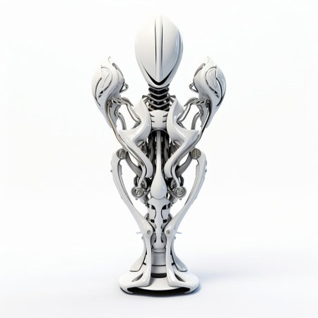 the 3d shifter, a futuristic robotic figure, stands proudly on a pristine white isolated background, showcasing its sleek full-body design, perfect for sci-fi and technology-themed visual projects, highlighting innovative robotics and artificial intelligence concepts. ai generatedの素材