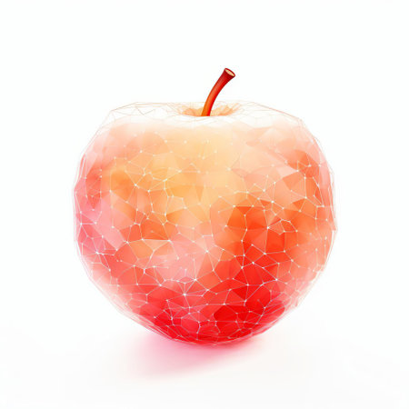 the peach, a juicy and sweet stone fruit, is beautifully showcased in this stunning algorithmic art piece, isolated on a crisp white background, highlighting its vibrant orange-yellow skin and delicate texture, perfect for food bloggers, fruit enthusiasts, and art lovers alike. ai generatedの素材