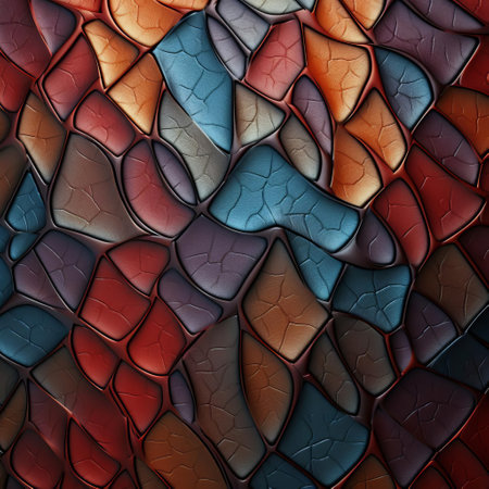 the slippery pattern showcases a mesmerizing design of synthetic leather tiles, boasting a seamless memory that ensures a smooth and consistent appearance, perfect for interior designers and architects seeking a stylish and durable flooring solution for modern homes and commercial spaces. ai generatedの素材