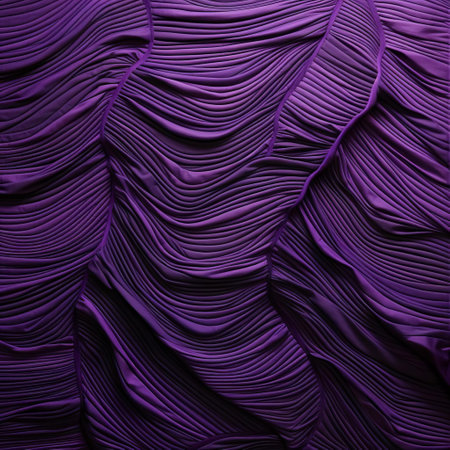 the textile art piece showcases a stunning, modern design with a predominantly purple hue, blending subtle patterns and minimalistic elements, creating a sophisticated and calming visual experience, perfect for those who appreciate contemporary, abstract, and monochromatic art forms. ai generatedの素材