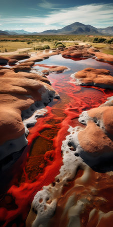 discover the raw beauty of spain's volcanic landscapes, where the sun beats down on a seemingly inhospitable terrain. experience the breathtaking sight of dry, cracked earth meeting bubbling pools of lava, captured through the lens of a professional nature photographer. this super-detailed shot, taken with a hasselblad 6h, showcases the unique perspective of this cinematic lighting scene. marvel at the natural lighting, enhanced by theの素材