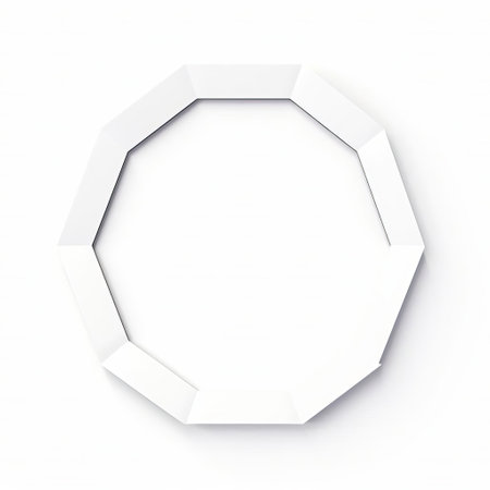 the decagon, a basic flat curvilinear geometric shape with ten continuous curved sides, is beautifully showcased on a pristine white isolated background, highlighting its intricate design and symmetry, perfect for graphic design, architecture, and mathematical concepts. ai generatedの素材