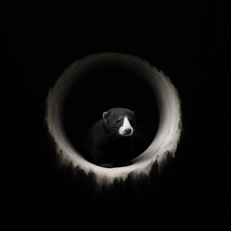 this striking black and white photograph of a mole showcases the artist's mastery of minimalist strokes, bold saturation, and hyper-realistic atmospheres, capturing the subject with lifelike accuracy and rim light, evoking a sense of abstract minimalism and realism. ai generatedの素材