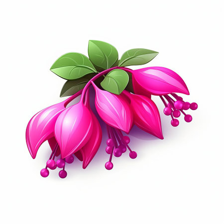 this vibrant fuchsia 3d icon, crafted from clay material, boasts a smooth and shiny finish, reminiscent of nintendo's iconic style, showcased in stunning isometric detail with a spotlight effect, boasting the best details in high-definition 3d rendering, set against a crisp white isolated background. ai generatedの素材