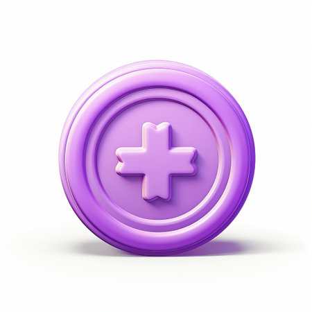 this lilac 3d icon, crafted with a smooth and shiny clay material, is showcased in an isometric perspective with a spotlight effect, boasting the best details in high-definition 3d rendering and high resolution, isolated on a crisp white background, reminiscent of nintendo's signature style. ai generatedの素材