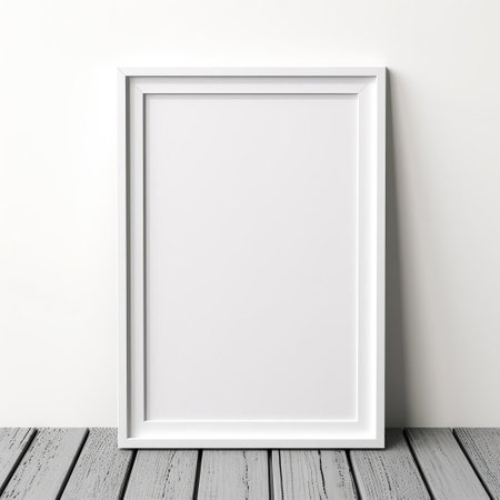 the picture frame, a sleek 5x7 azure frame, sits elegantly on a plain white background, awaiting a cherished memory or stunning artwork, perfect for home decor, photography display, or gift-giving, showcasing a touch of modern style and sophistication. ai generatedの素材