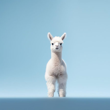 this adorable llama is the epitome of japanese minimalism, set against a serene 32k background, showcasing the beauty of simplicity and elegance, evoking a sense of calmness and tranquility, perfect for those who appreciate the art of minimalism in photography. ai generatedの素材