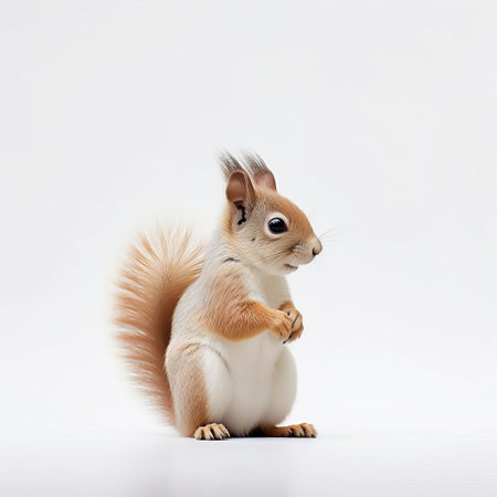 this adorable squirrel, captured in a serene minimalist setting, embodies the essence of japanese minimalism, showcasing the beauty of simplicity and subtlety, with its soft 32k resolution, inviting the viewer to appreciate the quiet elegance of nature. ai generatedの素材