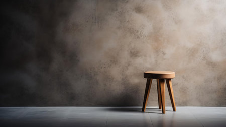 the minimalist stool, with its sleek and modern design, takes center stage against a soft, studio-lit background, showcasing its textured details and clean lines, captured with precision using a canon m50 camera, perfect for interior design and furniture enthusiasts. ai generatedの素材
