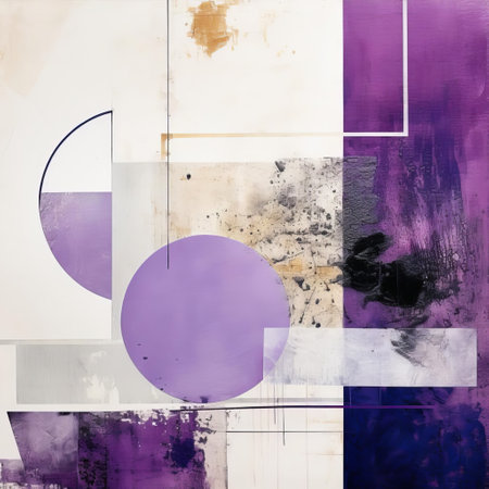 the collage background features a stunning purple and white textured design, perfectly suited as a cutout or standalone background, showcasing a realistic and detailed abstraction, crafted with 32k textures and carefully composed using the rules of thirds and golden ratio principles to create a visually striking visual experience. ai generatedの素材