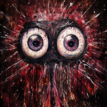 this vibrant drawing showcases a mesmerizing fusion of colorful textures and bold graphic lines, reminiscent of storm thorgerson's iconic album covers, evoking the psychedelic waves of george condo's artistic style, with dark coral and emerald hues that transport viewers to a dreamlike realm of quantum wavetracing. ai generatedの素材