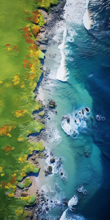 the serene landscape unfolds in breathtaking 8k resolution, showcasing an aerial view of an endless, undulating sea of vibrant wild flowers and tall swaying grasslands, exuding tranquility and peace, captured in a stunning still life photography style that embodies the essence of natural beauty and relaxation. ai generatedの素材