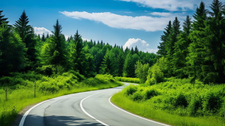 the junction of fresh green july with blooming july and colorful july and white july is a breathtaking scene, showcasing the vibrant colors of nature, where lush greenery meets blooming flowers, capturing the essence of a picturesque summer landscape, perfect for professional photography and unsplash. ai generatedの素材