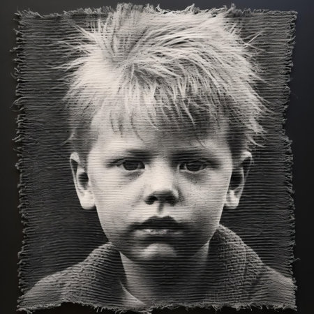 the felted wool artwork, crafted with meticulous care, showcases a mesmerizing blend of earthy tones and vibrant hues, its intricate textures and patterns subtly disrupted by bad photocopy lines, evoking a sense of nostalgia and retro charm, reminiscent of vintage art and diy aesthetics. ai generatedの素材