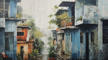 the weeknd-inspired impressionist painting, set against a backdrop of dull white colours, bursts with vibrant hues, capturing the essence of brazil's carnival spirit, as intricate brushstrokes dance across the canvas, blending warm tones with subtle nuances of detailed white colours. ai generatedの素材