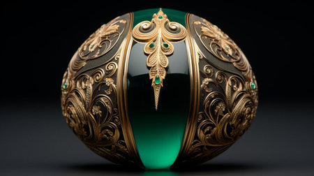 this luxurious eraser features a stunning golden metal carving on its ceramic body, adorned with precious emeralds, boasting a rounded and full shape, showcasing an incredibly realistic texture, and boasting ultra-clear image quality, all thanks to its exquisite craftsmanship, perfect for collectors of unique desk accessories and luxury stationery. ai generatedの素材