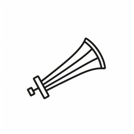 the trombone, a vibrant coloring page for kids, showcases a lineal icon of a trombone drawing a line on a crisp white background, perfect for kids' creative expression, featuring a minimalist and simplistic design in black and white, ideal for ux/ui designers and kids who love cartoon styles. ai generatedの素材