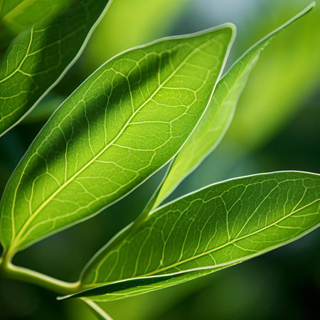 the jasmine plant's delicate, curved leaf unfurls in this stunning close-up image, showcasing the intricate, organic contours of nature's beauty, captured in breathtaking uhd clarity, reminiscent of a national geographic photo, evoking a sense of environmentalism and tactile connection to the natural world. ai generatedの素材