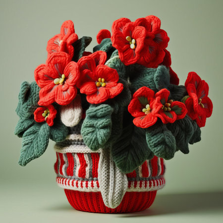 this whimsical begonias arrangement embodies the playful essence of the ugliest christmas sweaters, adorned with sweater-themed ornaments, knit garlands, and oversized buttons, exuding a humorous and quirky charm that's sure to bring a smile to anyone's face during the holiday season. ai generatedの素材