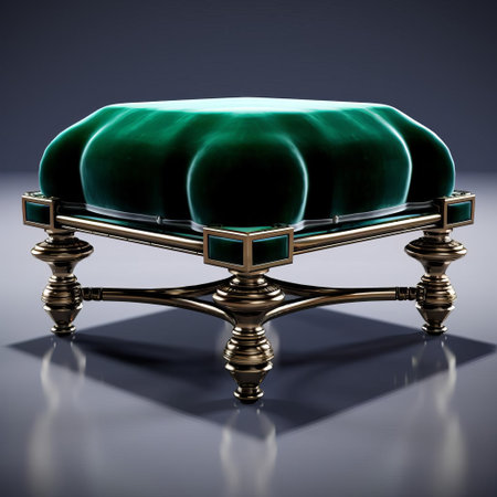 this exquisite velvet victorian foot stool sits elegantly against a pristine white background, showcasing its intricate, ornate carvings and plush, luxurious upholstery, every detail meticulously captured in stunning 8k resolution, offering an immersive and lifelike visual experience. ai generatedの素材