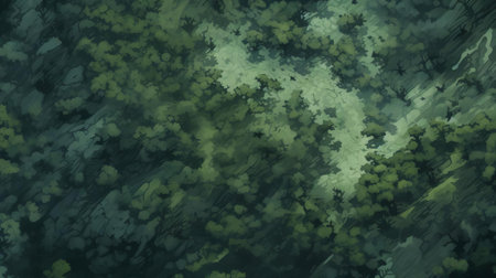 the aerial landscape photograph showcases a lush, serene natural scenery viewed from above, featuring a unique flat, duotone color scheme, evoking a sense of tranquility and simplicity, perfect for nature lovers and fans of minimalist photography, highlighting the beauty of the great outdoors. ai generatedの素材