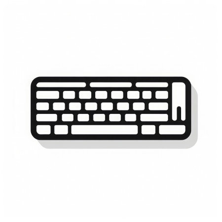 computer keyboard icon on a white background, featuring minimalist typography. the design showcases duckcore aesthetics with bold contrast and textural play. this creative commons attribution icon can be found on sketchfab, showcasing its chalky and innovative techniques. ai generatedの素材