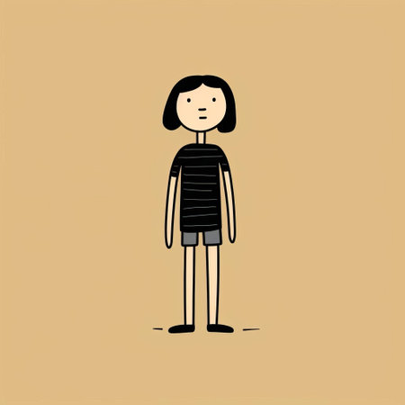 cartoon illustrations of a woman and her girlfriend on brown, in the style of simple minimalism. the illustrations feature striped patterns in dark black and beige, inspired by the dolly kei fashion trend. the characters are depicted in a reinterpreted human form, reminiscent of traditional animation. these illustrations capture the essence of the konica big mini aesthetic. ai generatedの素材