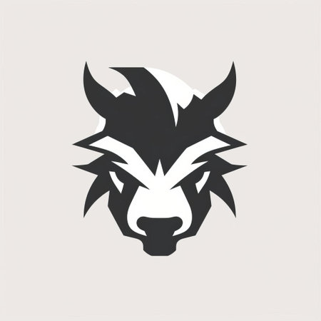 deer icon vector design of a polar bear logo in black and white. the design has an ominous vibe with dark silver and light beige colors. inspired by joe madureira, the design features a strong facial expression, jagged edges, and strong graphic elements. it is reminiscent of the lyon school. ai generatedの素材