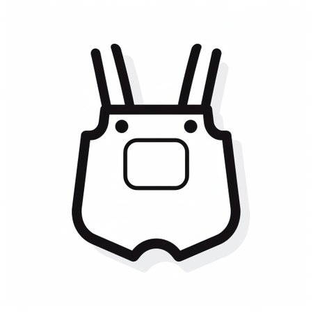 a baby swaddling blanket line icon is depicted in this black-and-white graphic vector illustration. the design is inspired by the style of sony alpha a1 and features elements of bunnycore, instax, industrial design, cartoonish character design, and symmetrical design. ai generatedの素材