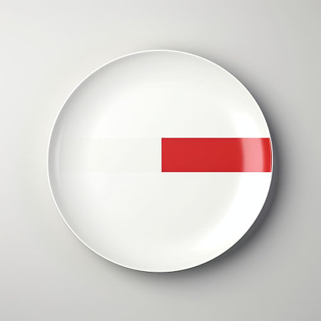 a simple flat flag stands out against a pristine white background, placed delicately on a clean white plate, evoking a sense of minimalism and elegance, perfect for table setting inspiration or decorative ideas for a modern dinner party. ai generatedの素材