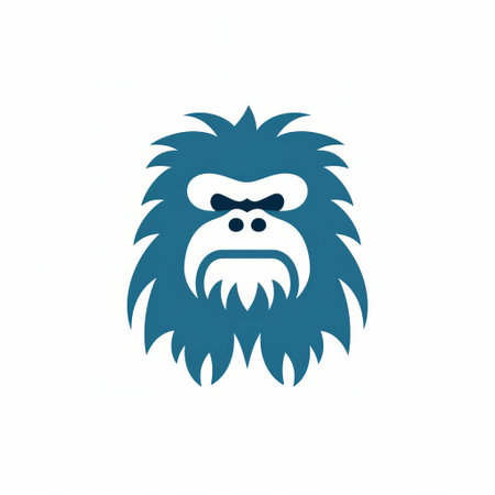 the yeti icon, set against a crisp white background, showcases a stunning minimalist design pattern, perfect for modern branding and digital design projects, evoking a sense of simplicity, elegance, and sophistication, ideal for logos, icons, and graphics requiring a clean aesthetic. ai generatedの素材