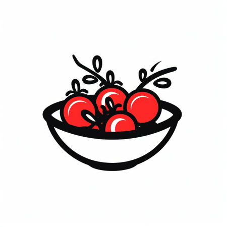 the food icon, a minimalist silhouette with a bold black outline and subtle stroke, embodies simplicity in its flat style illustration, presented in striking monochrome color against a crisp white background, perfect for 2d designs and digital applications. ai generatedの素材
