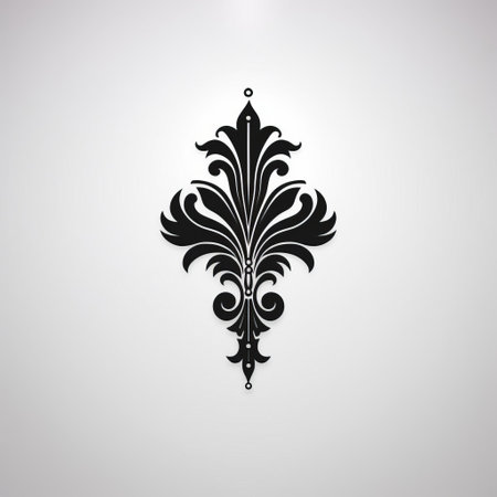 the luxury black decorative element, set against a crisp white background, exudes sophistication and elegance, perfect for high-end branding, premium packaging, and upscale design projects, evoking feelings of refinement, glamour, and exclusivity, ideal for luxury brands, fashion, and lifestyle industries. ai generatedの素材