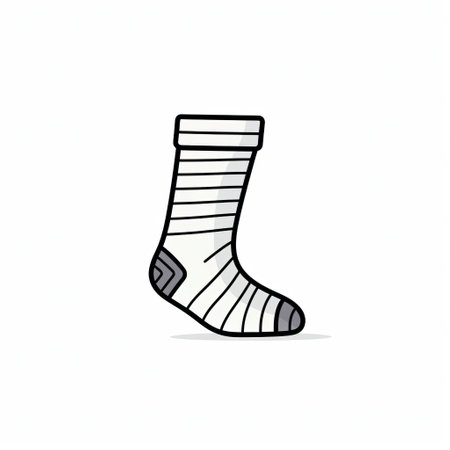 socks are elegantly depicted in this simple flat line drawing, showcasing a minimalistic approach with flat shading and bold outlines, creating a striking contrast against a crisp white background, perfect for a modern and chic design aesthetic. ai generatedの素材