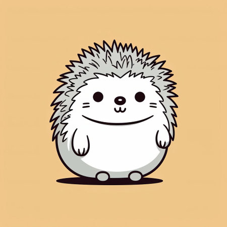 hedgehog doodle - a simple and minimalistic cartoon line art depiction. explore the charm of this adorable spiky creature in this cute and artistic sketch. perfect for nature lovers and art enthusiasts alike. ai generatedの素材