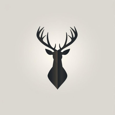 the caribou icon, crafted with precision and elegance, showcases refined lines and precise details, exuding strength and determination, set against a pristine white background, perfect for wildlife enthusiasts, nature lovers, and designers seeking a sophisticated and striking visual representation of this majestic arctic creature. ai generatedの素材