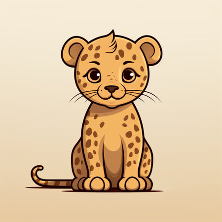 this leopard, illustrated in a simple and minimalistic cartoon style, features bold lines and playful doodle art, showcasing the majestic beauty of the wild cat, perfect for fans of wildlife, animal lovers, and enthusiasts of minimalist design and line art illustrations. ai generatedの素材